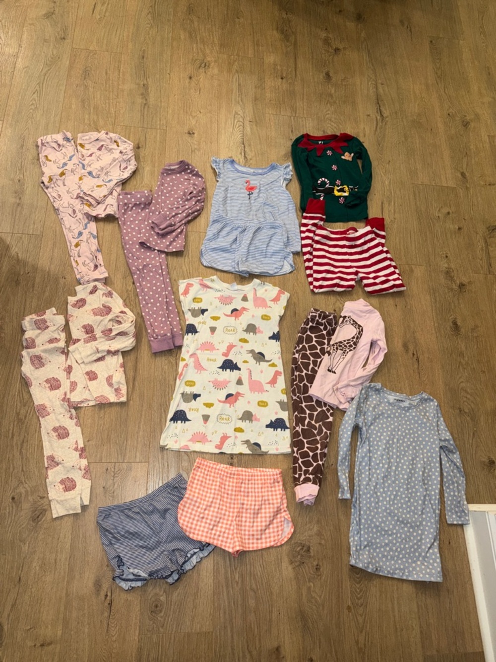 Mixed Girls' Pajama Set - Blue, Pink, Purple, Green